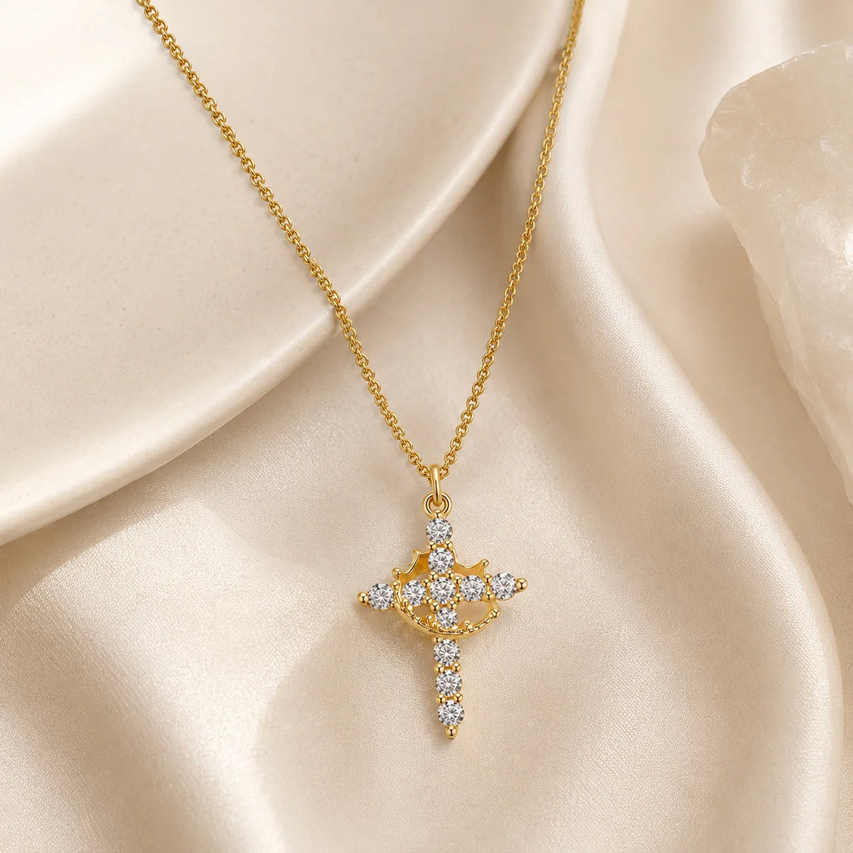 The Crowned Cross Necklace