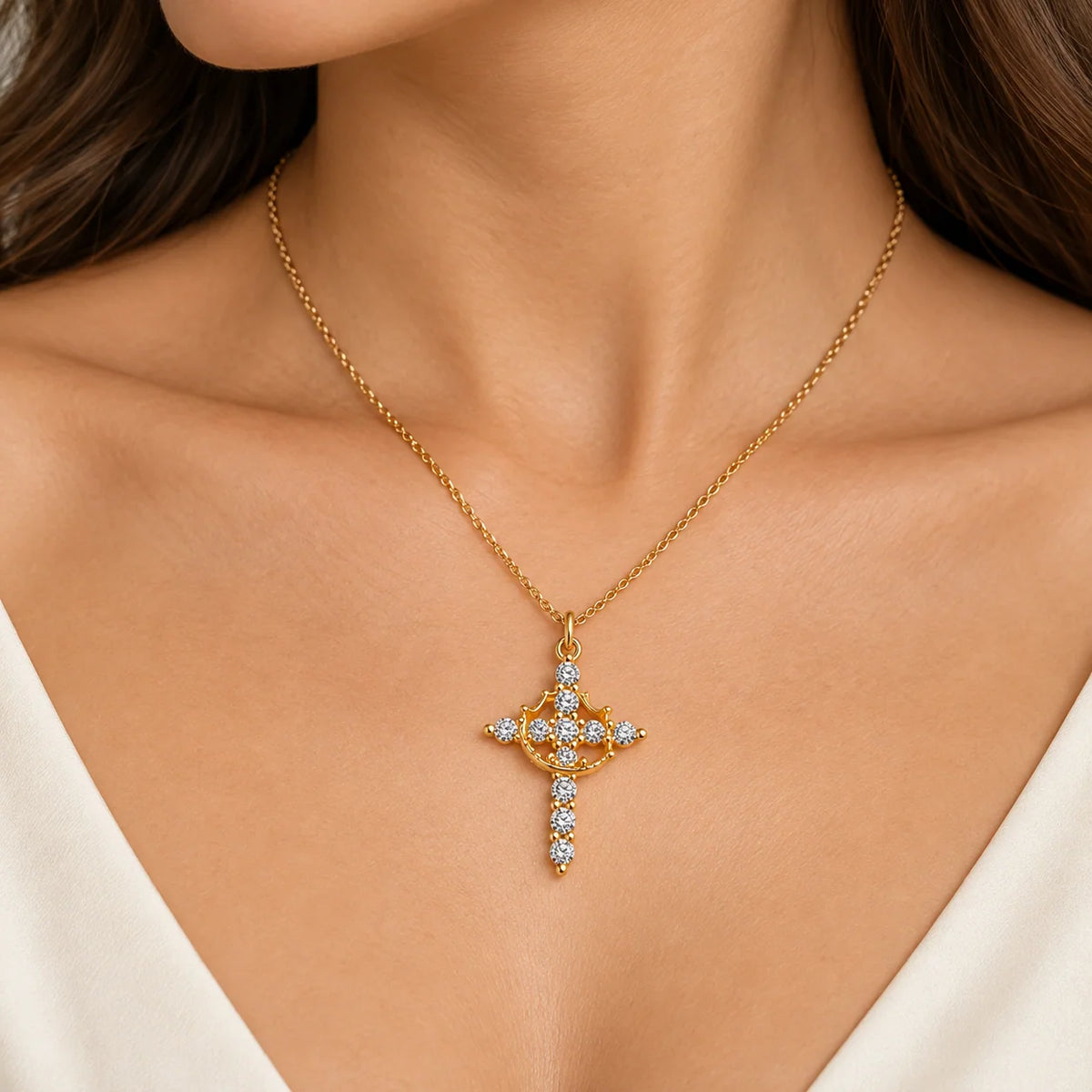 The Crowned Cross Necklace